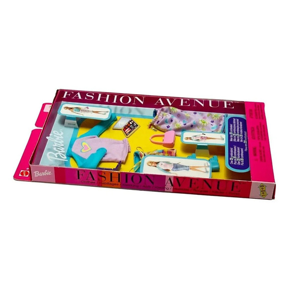 Vintage Barbie Fashion Avenue Doll Clothing Purple Blue Mattel 2002 New - Picture 5 of 7